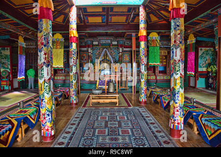 Aryaval Meditation Center und Kloster in Gorkhi-Terelj Nationalpark, der Mongolei. Stockfoto