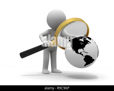 Eine 3D-Menschen in der Erdbeobachtung Stockfoto