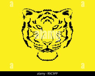 Tiger Kopf wild hungrige Katze Vektor icon Stock Vektor