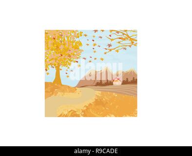 Die Landschaft mit Herbst Berg Stock Vektor
