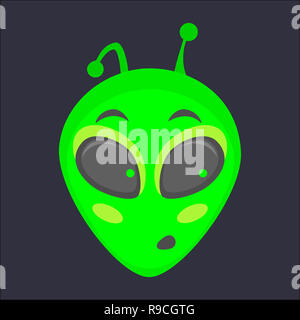 Alien Kopf. Alien Gesicht emoji. Humanoide Symbol Abbildung Stockfoto