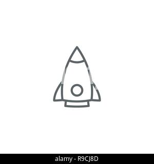 Rocket line Symbol Vektor auf weißem Hintergrund Stock Vektor