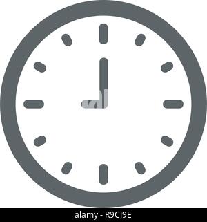 Uhr flachbild Symbol Vektor auf weißem Hintergrund Stock Vektor