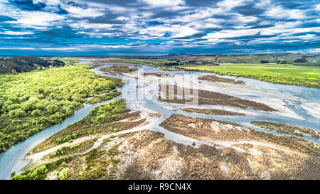 Waitaki River Neuseeland Stockfoto