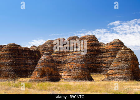 Das Weltkulturerbe Bungle Bungles (Purnululu National Park) in der Kimberley, Western Australia. Stockfoto