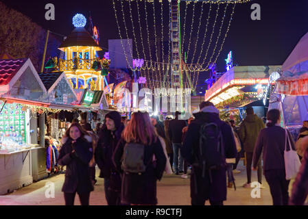 2018 Weihnachtsmarkt im Jardin des Tuileries, Paris, Frankreich Stockfoto