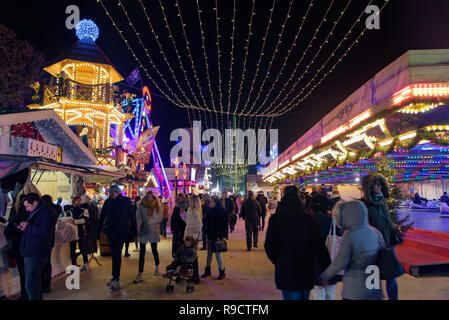 2018 Weihnachtsmarkt im Jardin des Tuileries, Paris, Frankreich Stockfoto