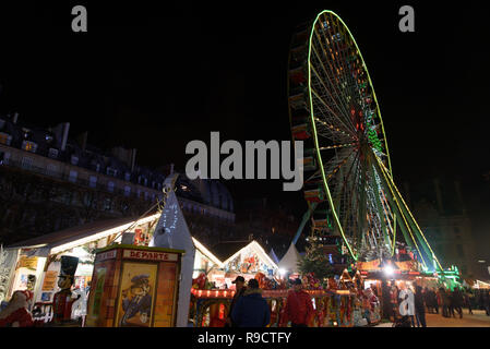 2018 Weihnachtsmarkt im Jardin des Tuileries, Paris, Frankreich Stockfoto