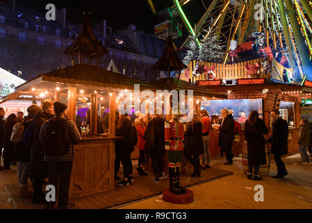 2018 Weihnachtsmarkt im Jardin des Tuileries, Paris, Frankreich Stockfoto