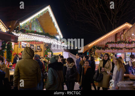 2018 Weihnachtsmarkt im Jardin des Tuileries, Paris, Frankreich Stockfoto