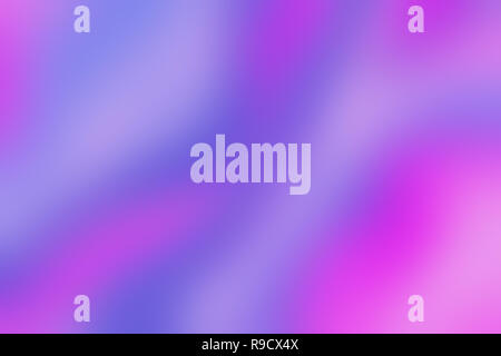 Unklar, verschwommen diagonal Hintergrund von glatten farbigen holographischen Papier. Blau, Pink und Violett sind trendige farbige Bild. Stockfoto