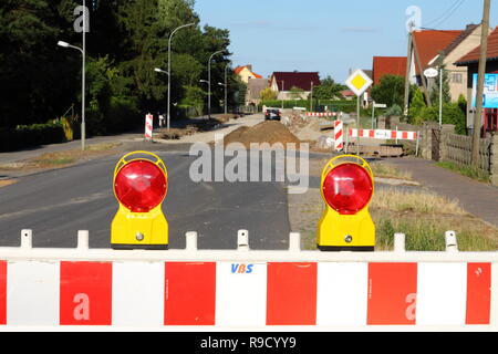 Straße Arbeit in Aktion Stockfoto