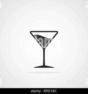 Glas Wein Symbol. Vector Illustration. Schwarze Silhouette aus Glas Wein Stock Vektor