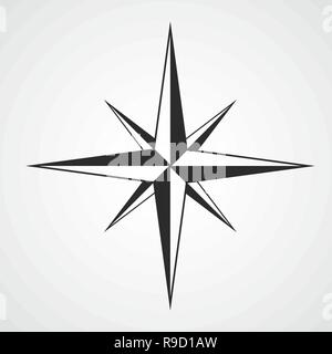 Kompass Symbol in flacher Ausführung. Vector Illustration. Kompass Symbol, auf hellen Hintergrund isoliert Stock Vektor