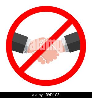Kein Handshake Symbol. Vector Illustration. Kein Umgang. Keine Zusammenarbeit Stock Vektor