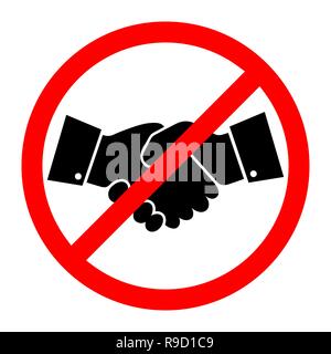 Kein Handshake Symbol. Vector Illustration. Kein Umgang. Keine Zusammenarbeit Stock Vektor