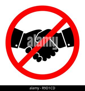 Kein Handshake Symbol. Vector Illustration. Kein Umgang. Keine Zusammenarbeit Stock Vektor