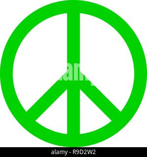 Peace Symbol - Grün einfach, isoliert - Vector Illustration Stock Vektor