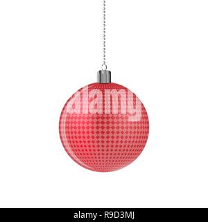 Red christmas Ball. Vector Illustration. Hängende Christmas Ball isoliert Stock Vektor