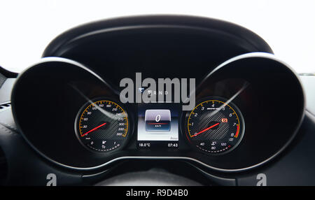 Die modernen Innenraum Armaturenbrett details. Close Up. Stockfoto