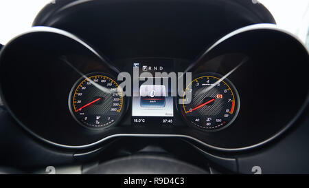 Die modernen Innenraum Armaturenbrett details. Close Up. Stockfoto