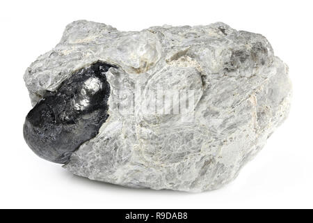 Apache Riß (Obsidian) aus den USA isoliert auf weißem Hintergrund Stockfoto