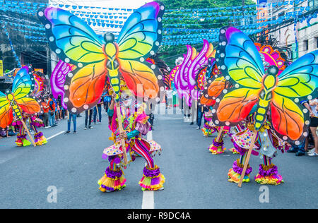 Teilnehmer am Masskara Festival in Bacolod Philippinen Stockfoto