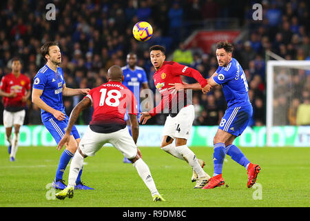 Cardiff, Großbritannien. 22 Dez, 2018. Jesse Lingard von Manchester United in der Premier League Match zwischen Cardiff City und Manchester United an der Cardiff City Stadium, Cardiff, Wales am 22. Dezember 2018. Foto von Dave Peters. Nur die redaktionelle Nutzung, eine Lizenz für die gewerbliche Nutzung erforderlich. Keine Verwendung in Wetten, Spiele oder einer einzelnen Verein/Liga/player Publikationen. Credit: UK Sport Pics Ltd/Alamy leben Nachrichten Stockfoto