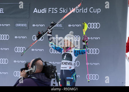 Courchevel, Frankreich. 22. Dez 2018. Frida Hansdotter 3. in Courchevel Frankreich Damen Slalom Audi FIS Alpine Ski World Cup 2019 - Credit: Fabrizio Malisan/Alamy leben Nachrichten Stockfoto