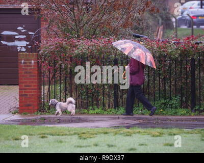 Sheerness, Kent, Großbritannien. 23. Dezember, 2018. UK Wetter: Nass und grau Sonntag Morgen in Sheerness, Kent. Credit: James Bell/Alamy leben Nachrichten Stockfoto