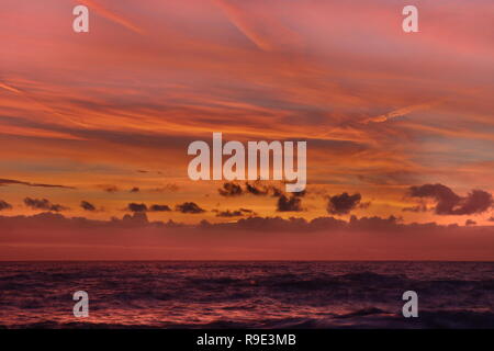 Einen malerischen Sonnenuntergang. Cavi di Lavagna. Ligurien. Italien Stockfoto