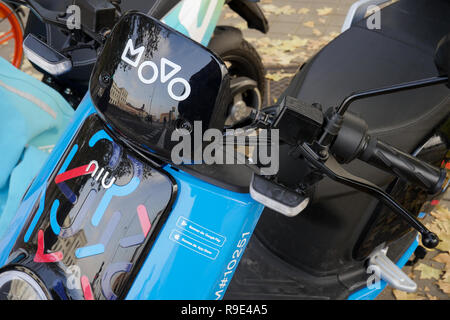 Movo, motos Sharing Service, Madrid, Spanien Stockfoto