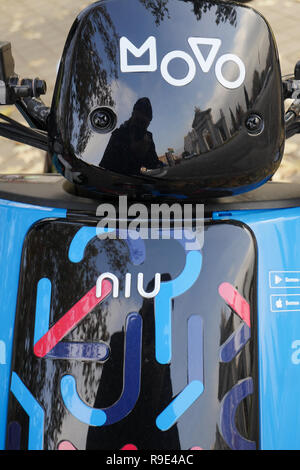 Movo, motos Sharing Service, Madrid, Spanien Stockfoto