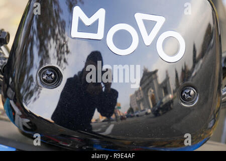 Movo, motos Sharing Service, Madrid, Spanien Stockfoto