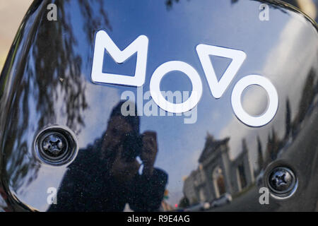 Movo, motos Sharing Service, Madrid, Spanien Stockfoto