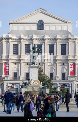 Königliches Theater - Theatro Real, Plaza de Oriente, Madrid, Spanien Stockfoto