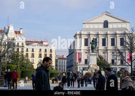 Königliches Theater - Theatro Real, Plaza de Oriente, Madrid, Spanien Stockfoto