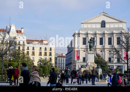 Königliches Theater - Theatro Real, Plaza de Oriente, Madrid, Spanien Stockfoto