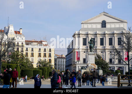 Königliches Theater - Theatro Real, Plaza de Oriente, Madrid, Spanien Stockfoto