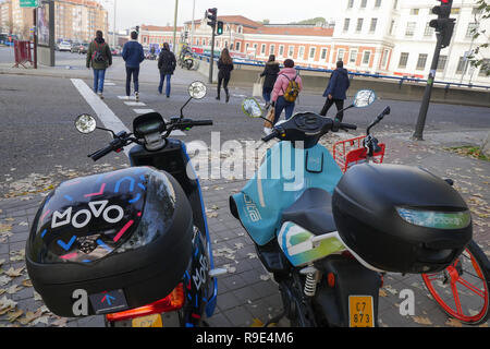 Movo, motos Sharing Service, Madrid, Spanien Stockfoto