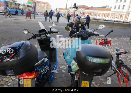 Movo, motos Sharing Service, Madrid, Spanien Stockfoto