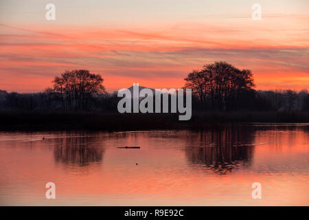 Schinken Wand; Sonnenuntergang; Somerset, Großbritannien Stockfoto