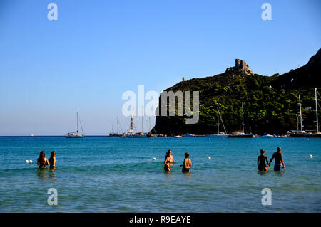 Dichter Strand Cagliari Sardinien Stockfoto