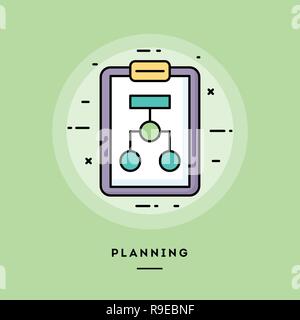 Planung, flachen Design eine dünne Linie Banner. Stock Vektor