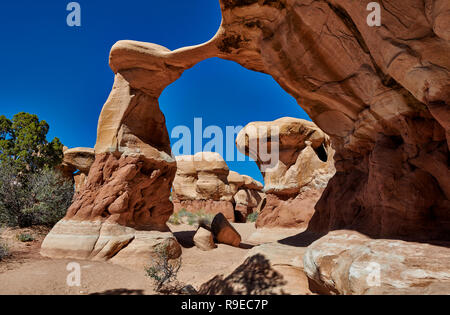 Metate Arch im Devils Garden, Grand Staircase-Escalante National Monument, Utah, USA, Nordamerika Metate Arch im Devils Garden, Grand Staircase - Stockfoto