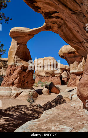 Metate Arch im Devils Garden, Grand Staircase-Escalante National Monument, Utah, USA, Nordamerika Metate Arch im Devils Garden, Grand Staircase - Stockfoto