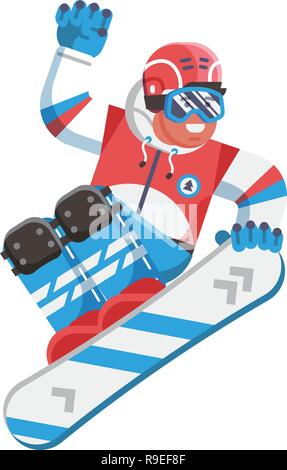 Springen Snowboarder Freestyle Stock Vektor
