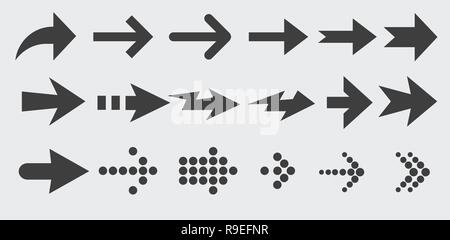 Satz Pfeile Pfeil gerichtete Symbol Symbole Stock Vektor