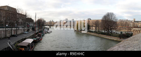 Seine, Paris, Frankreich, Panoramic Image Stockfoto
