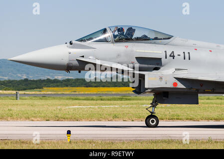 Einen Eurofighter Typhoon multirole Fighter Jet der spanischen Luftwaffe. Stockfoto